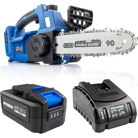 Tronçonneuse sans fil 20 V brushless, guide et chaîne 25 cm, batterie Li-ion 4 Ah, HY2190 (1/5)