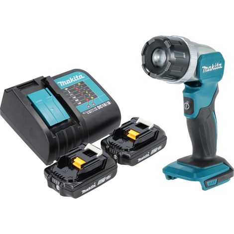 Makita DML 808 SA lámpara de mano sin cable 14,4 / 18 V 190 lm LED + 2x batería recargable 2,0 Ah + cargador