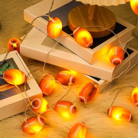 Luminaire Sphérique LED - Guirlande Lumineuse Sportive 1,5 M - Décoration Thème Ballon - Pour Fête Anniversaire Intérieure - 10 Ampoules - Alimentation Piles (1/5)