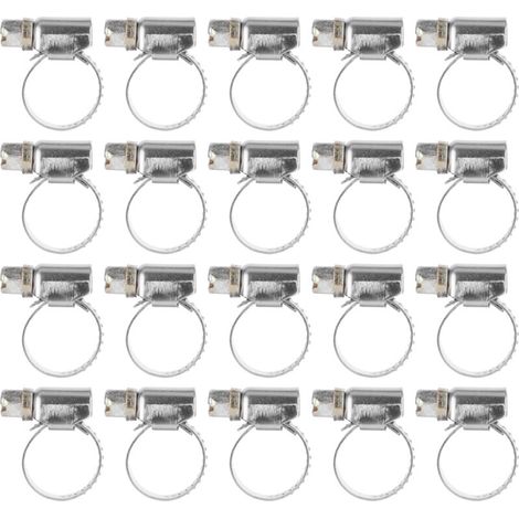 20 Pièces Collier de Serrage Acier Inoxydable Antirouille pour Tuyaux Automobiles et Industries 10-26mm (1/5)