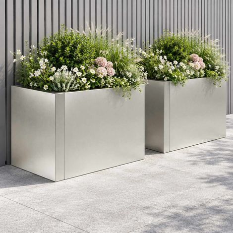 vidaXL Muro di contenimento 50 x 50 x 50 cm Acciaio Inox Argento