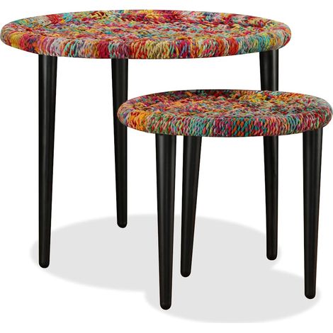 Maison Exclusive - 2-tlg. Couchtisch-Set Chindi-Details Mehrfarbi (1/5)