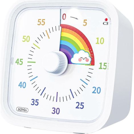 Minuteur visuel 60 minutes avec étui de protection, blanc (1/5)