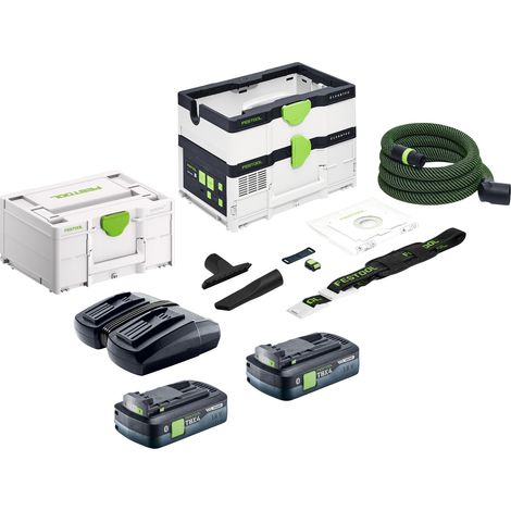 Festool CTLC SYS I-Basic Akku Absaugmobil 36 V ( 2x 18 V ) Staubklasse L + 2x Akku 4,0 Ah + Doppelladegerät + Systainer
