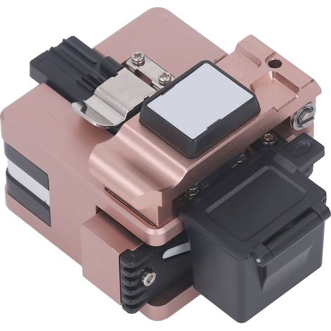 Coupe-fibre optique précision 0,5° pour soudure à froid et fusion à chaud avec bac à déchets acier inoxydable plastique or (1/5)
