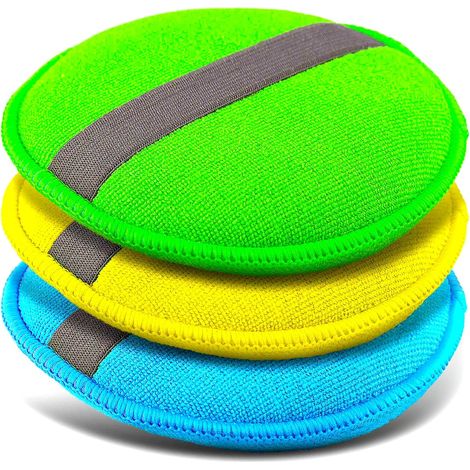 Juego de almohadillas de pulido de microfibra – 3 unidades de 130×25 mm – para pulir, encerar, limpiar lacas y sellar – aplicación manual para el cuidado interior y exterior del automóvil – lavables y (1/4)