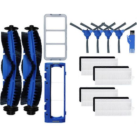 Kit de pièces de rechange pour aspirateurs robots Eufy Robovac 11S 25C 30 30C 35C 12 15T 15C Slim, comprenant la brosse principale, les brosses latérales et le filtre HEPA. (1/5)