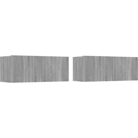 Mobili TV Armadietto TV Mobile Porta TV 2 pz Grigio Sonoma 80x30x30cm Legno Multistrato (1/5)