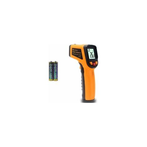 Professionelles Infrarot-Laser-Thermometer, Digitalthermometer, Temperaturmessung -50 bis 600 °C, Laserpointer, inklusive AAA-Batterien, Gelb – Crezuo (1/4)