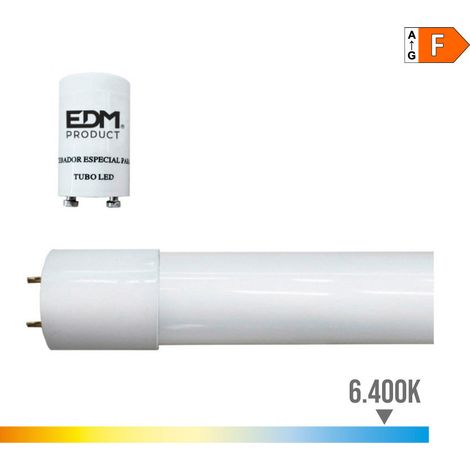 Tubo LED T8 14w 1550lm 6500k luce fredda eq 30w ø2,6x90cm EDM