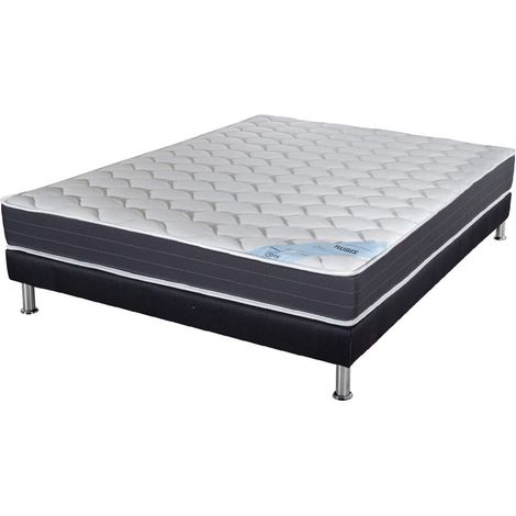 Matelas ressort + Sommier SR9 Deco 140x190 Rubis - Hauteur 21 cm - Soutien très ferme (1/5)