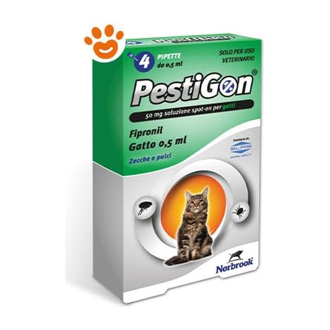 Slais Cat Pestigon per Gatti - Confezione 4 Pipette - Antiparassitari GATTO