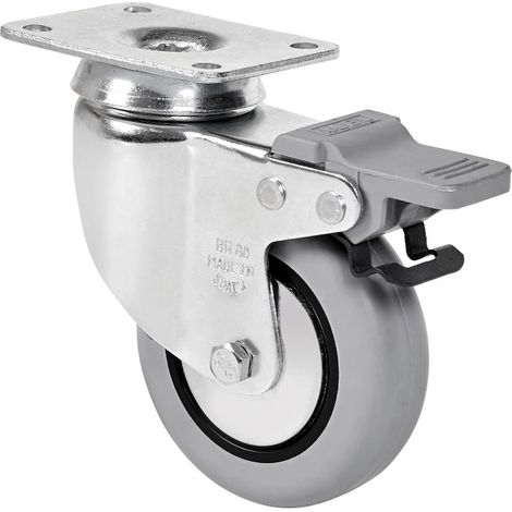 rueda giratora placa freno 10bhfd60cp-pgia poliamix-goma gris eje liso (1/2)