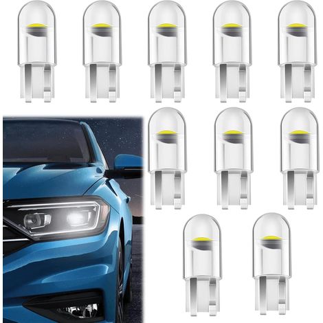 10 x W5W LED 12V 6000K COB Replacement Bulb, W5W LED Bulb, T10 LED, 12V 5W Bulb, Replacement Bulbs 168, 2825, 194 – White (1/5)