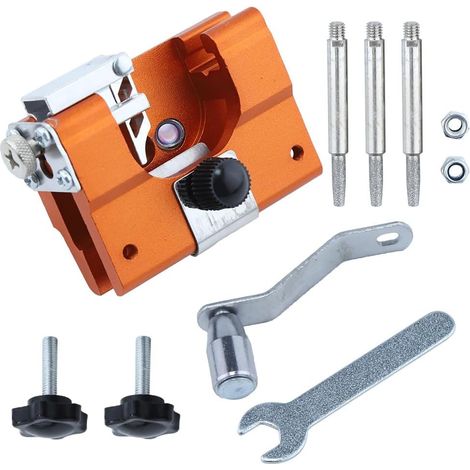 Gabarit d'affûtage de chaîne de tronçonneuse - Kit d'affûteur pour tronçonneuse, Affûtage de tronçonneuse de luxe, Convient à tous types de tronçonneuses et scies électriques, pour bûcheron et jardini (1/5)