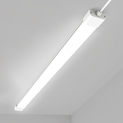 Modlicht LED Feuchtraumleuchte Weiß 150cm 45W 4000K,PC,IP65,110lm/W,80% Energiesparend,ultraflach LED-Röhren für Garage Werkstatt Keller [Klasse E]