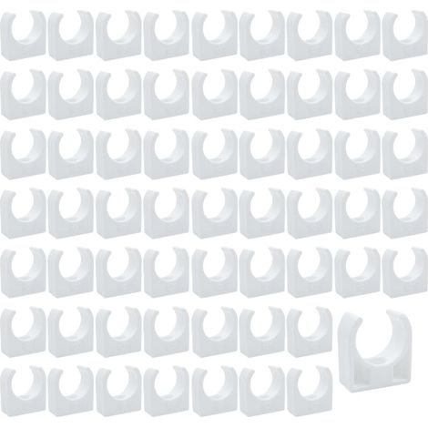 Clips de Tuyau en Plastique-60 pièces Support en U pour tuyau en PPR,Pour la plomberie et la tuyauterie,Vis non incluses(Diamètre intérieur 20mm) (1/5)