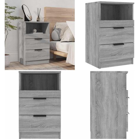 Nachttisch Grau Sonoma Holzwerkstoff - Nachttisch - Grau - Wohnzimmer - Holzwerkstoff - Schreibtisch - Home & Living (1/5)