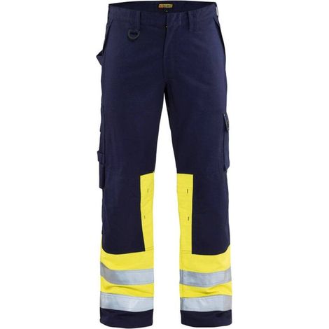Pantaloni da lavoro Multinormes 1478 - Blu navy/Giallo fluo M - FR(44) - SE(C50) - Norme (1/2)
