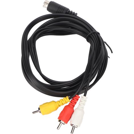 Câble Mini DIN 9 broches vers 3 RCA mâle-mâle, plaqué nickel, pour audio, vidéo et composite, pour TV, récepteur AV et moniteur, 1,8 m (5,9 pi). (1/4)
