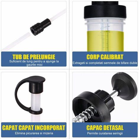 Pompe D'aspiration - 500 Ml - Pour Huile Moteur Et Liquides Industriels - Véhicules Et Machines - 2 Pièces (1/5)