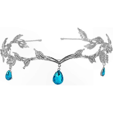 Strass-Blatt-Tiara für Damen, Vintage-Haarreif aus Legierung, Retro-Brautkrone, Prinzessinnen-Haarschmuck mit Kristallen, Brautschmuck (1/5)