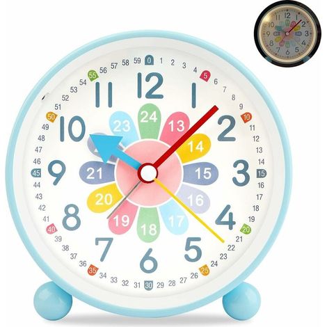 Réveil Enfant Garçon Fille,Reveil Enfant Analogique,Silencieux sans tic-tac Réveil,Petit Réveil à Quartz De Voyage Léger,avec Snooze Et Lumière,à Piles,Réveil de Chevet pour Enfants (1/4)