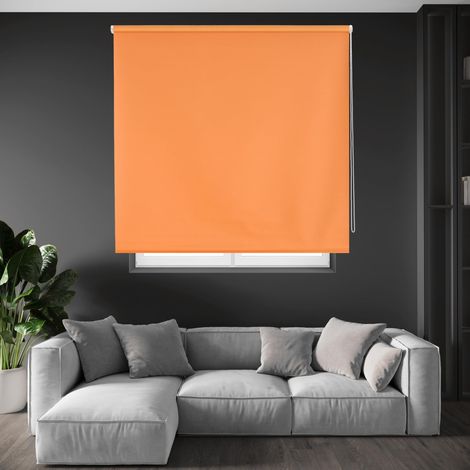 Blindecor Draco Tenda a rullo oscurante - Arancia, 100 x 230 cm (Larghezza x Altezza) Dimensioni del tessuto 97 x 225 cm. Tende termiche oscuranti (1/4)