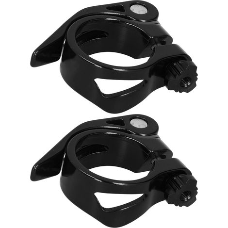 Lot de 2 colliers de serrage rapide pour tige de selle de vélo de route/VTT, 34,9 mm, noir (1/5)