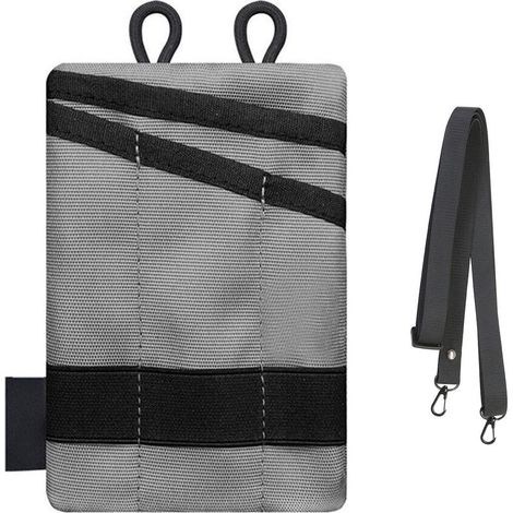Pochette de ceinture (1 pièce), pochette de rangement pour pièces et cartes, sac de sport, sac multifonction, petite trousse à outils pour le sport, la randonnée, le camping, gris (1/5)