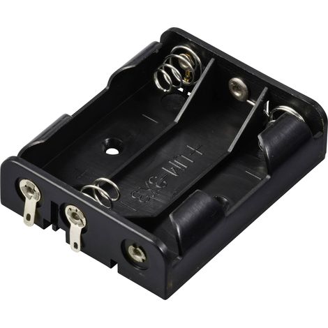 TRU COMPONENTS TC-13220532 Support de pile 3x LR6 (AA) raccordement à souder (L x l x H) 60 x 48 x 16 mm Y739223 (1/2)