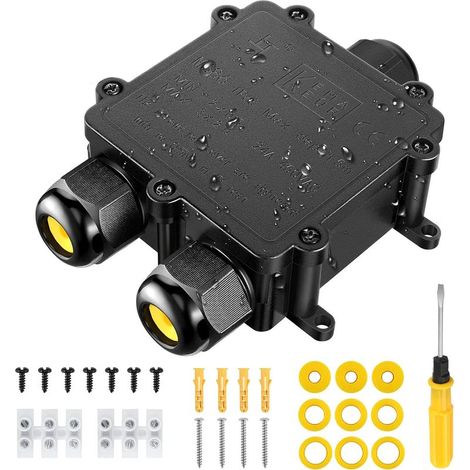 Boîte de Jonction Étanche IP68 Connecteur de Câble Électrique à 3 Voies pour Câble Ø 4-14mm Boîtier de Raccordement Câble Extérieur Boîtier de Dérivation Éclairage Électrique Extérieur (1/5)