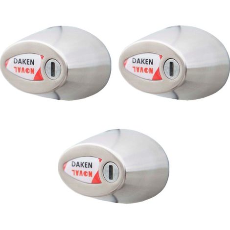 Daken – Lot de 3 serrures antivols pour véhicules utilitaires – Système de verrouillage automatique – Corps en inox – 6 clés incluses (1/5)
