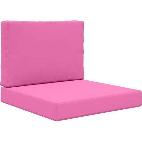 Ensemble de deux coussins pour canapé d'extérieur, rose polyester (1/5)