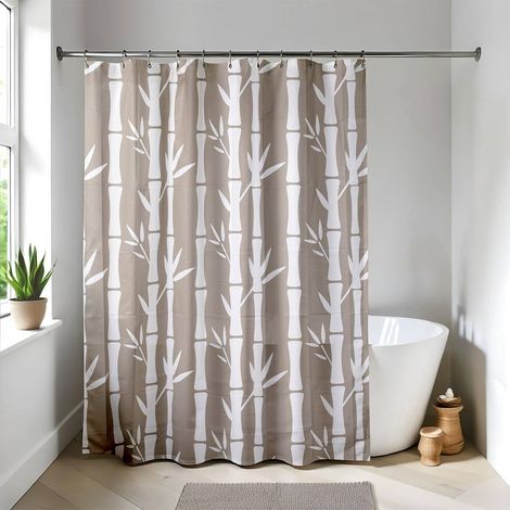 Tendance – Rideau de douche 180 x 180 cm en PEVA – Motif Bahia – 12 anneaux inclus – Densité 50 g/m² pour une installation facile