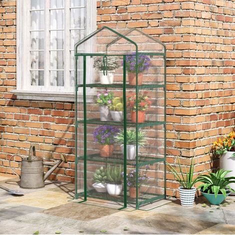 Serra da giardino con 4 ripiani 70x50x160 cm OKMYHOME (1/4)