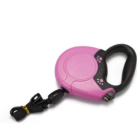 8m Des rétractable Laisse en nylon ruban Laisse pour chien avec un bouton de frein/et Lock, poignée confortable, pour chiens et chat Pas plus de 50 kg,Pink (1/5)