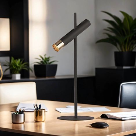 Schreibtischlampe LED Metall 50,5 cm in Schwarz Gold 3000 K warmweißes Licht 272 lm Modern