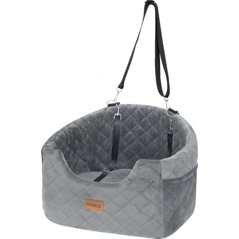 Skylos Dog Booster Car Seat Safe Puppy Travel Carrier Bed Bag Basket Pet Grey