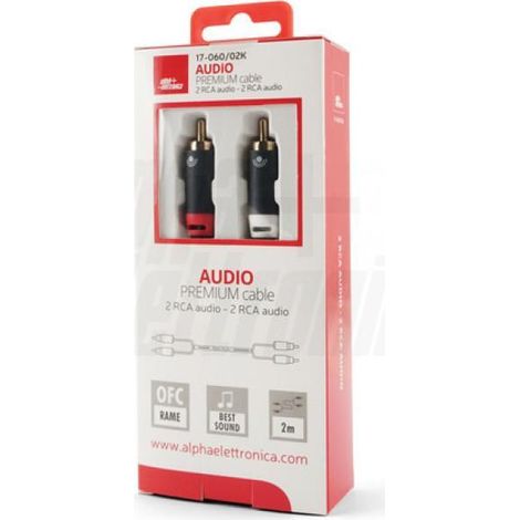 Cable de audio estéreo 2m alpha elettronica 17-060/02k
