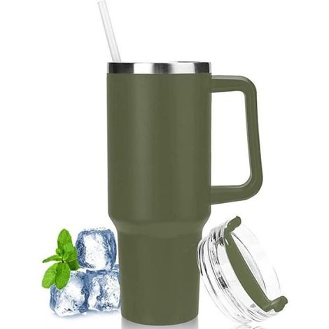 Mug Isotherme 1180ml - Tasse Isotherme Travel Mug avec Poignée sans BPA -Double Isolée Tasse tasse café en acier inoxydable (1/5)