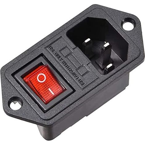 Prise mâle C14 avec fusible NO-OFF Interrupteur 3 broches 2 positions 10A 250V 2 Set (1/4)