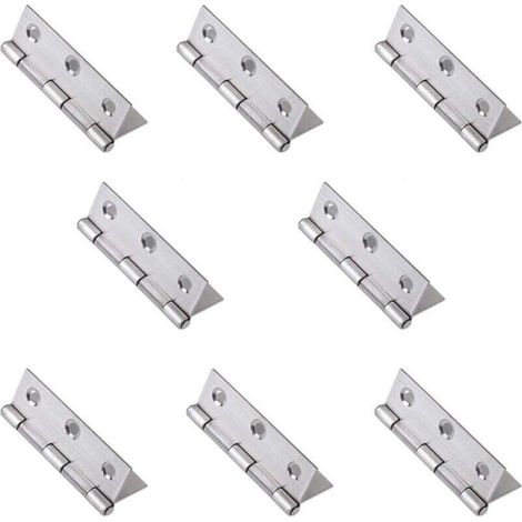 8 bisagras plegables de acero inoxidable para puertas, ventanas y armarios - Bisagra de 75 x 50 x 1,5 mm - Crezuo (1/4)