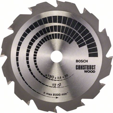Bosch Standard for Construct Wood Lama per sega circolare 190x20 mm per legno chiodato
