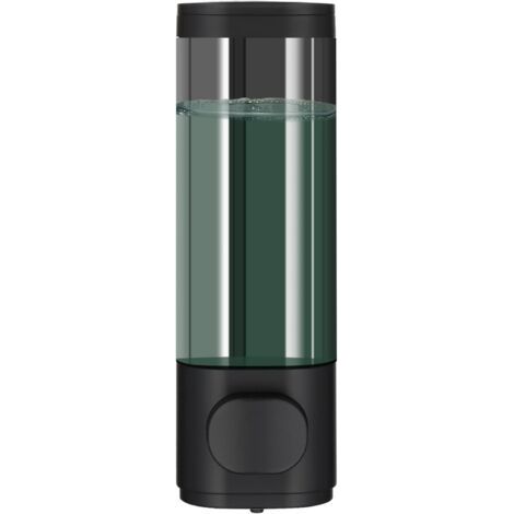 Distributeur de shampooing et d'après-shampoing, Distributeur de Douche sans perçage, Distributeur de shampooing Mural pour Salle de Bain, Grande capacité, Noir (1/5)
