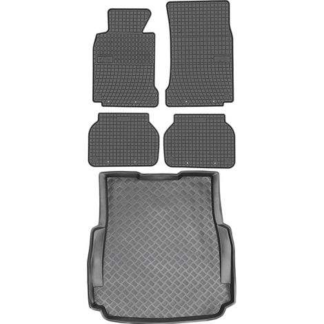 Juego de alfombrillas de goma para coche y alfombrilla para maletero para BMW Serie 5 E39 Sedán (1995-2004).