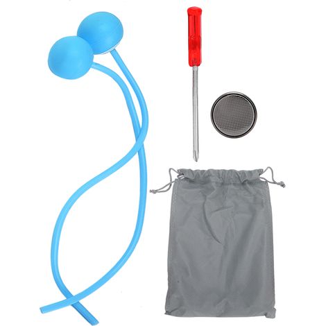 Corde à sauter d'exercice avec comptage intelligent et chronométrage, sans fil, équipement de fitness (poignée bleue et blanche, câble en acier, 2 balles) (1/5)