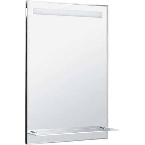 Aqualine - Specchio con illuminazione LED, 60x80 cm, ripiano in vetro ATH53 (1/5)