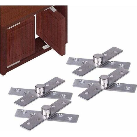 Charnières Pivotantes en Acier Inoxydable, Charnières Pivot Porte à Rotation Cachée de 360 Degrés, Charnière de Porte Supérieure Inférieure, pour Armoire Fenêtre Porte,4 Pièces (1/5)