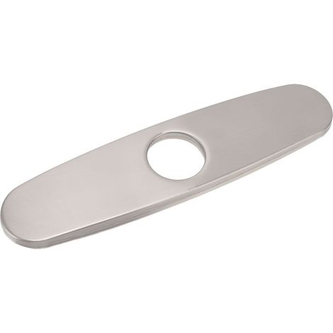 Kitchen sink tap cover plate, in brushed 304 stainless steel, with splints and lower decorative panel. (1/5)